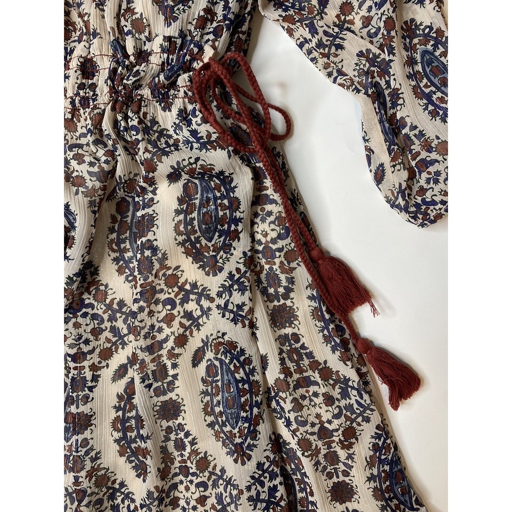 Floreat Anthropologie Dress Women's Small Zharah Peasant Boho Floral Belted - Picture 3 of 10